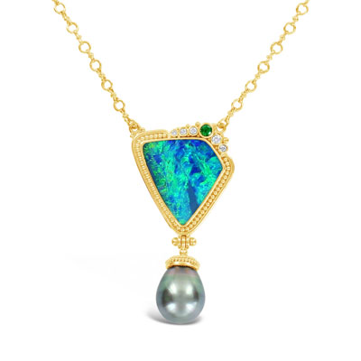 Opal Peal Pendant Necklace
