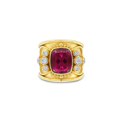 Rubellite Ring With Diamonds